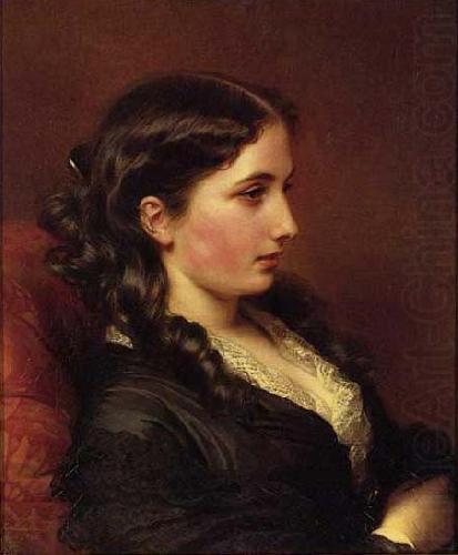 Franz Xaver Winterhalter Study of a Girl in Profile china oil painting image